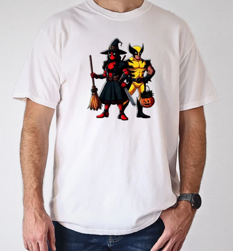 Witch Deadpool and Wolverine Halloween T-Shirt